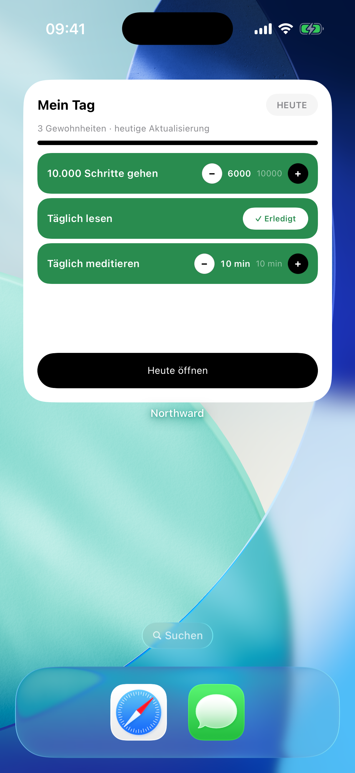 Northward My Day widget