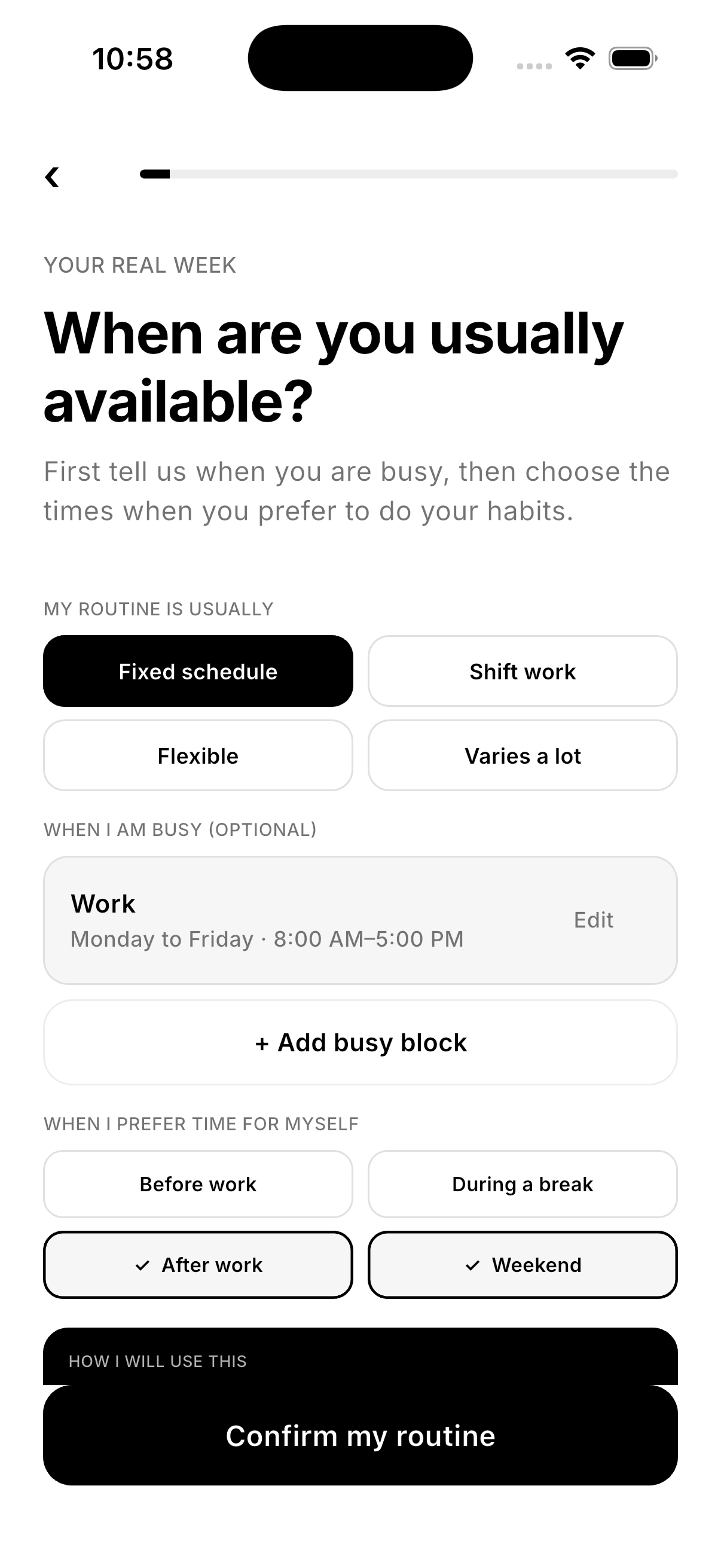 Northward availability settings