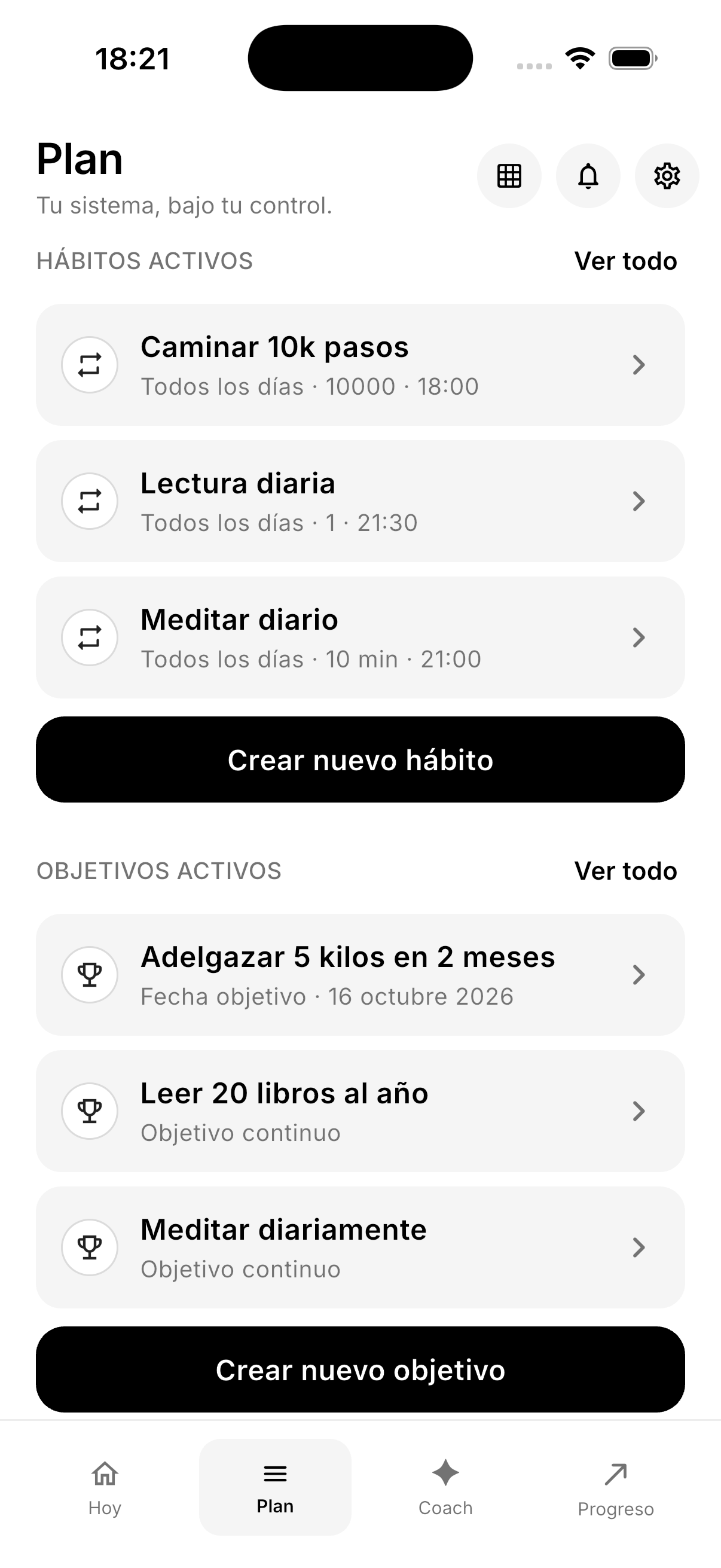 Northward habits and goals plan