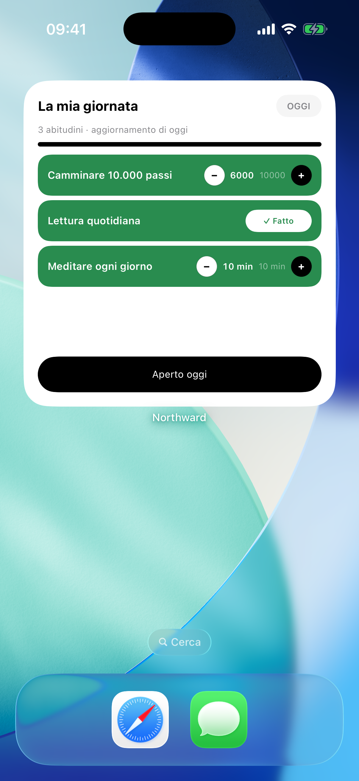 Northward My Day widget